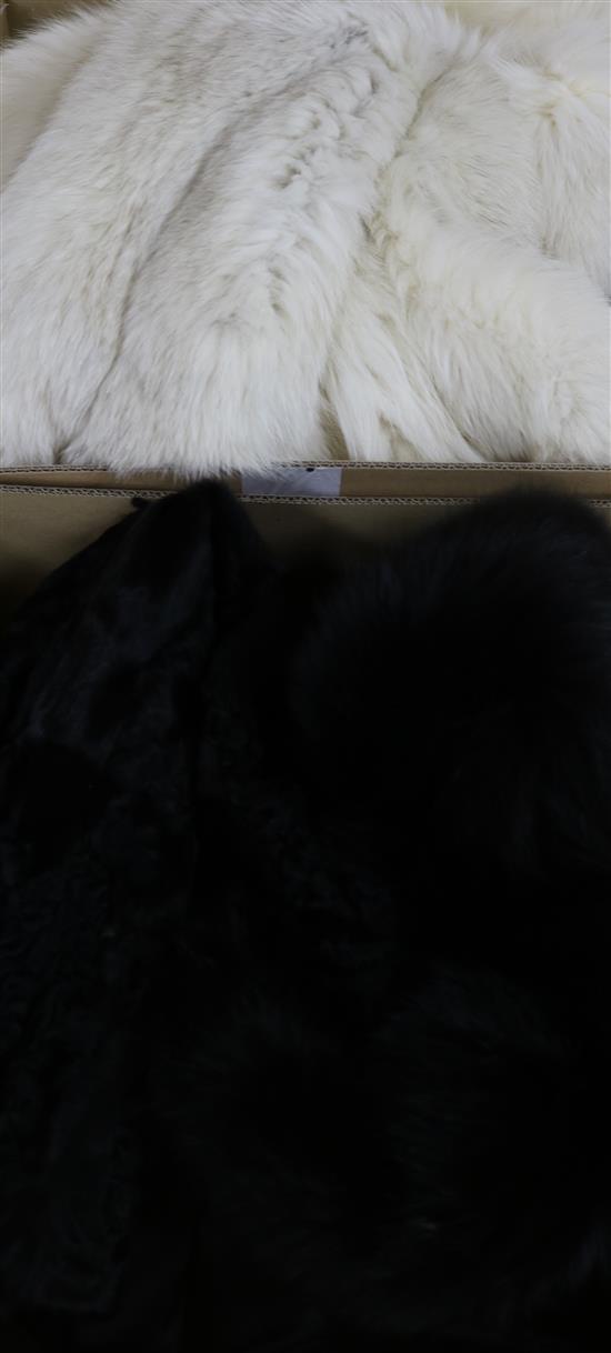 Icelandic white fox jacket and Moleskin jacket